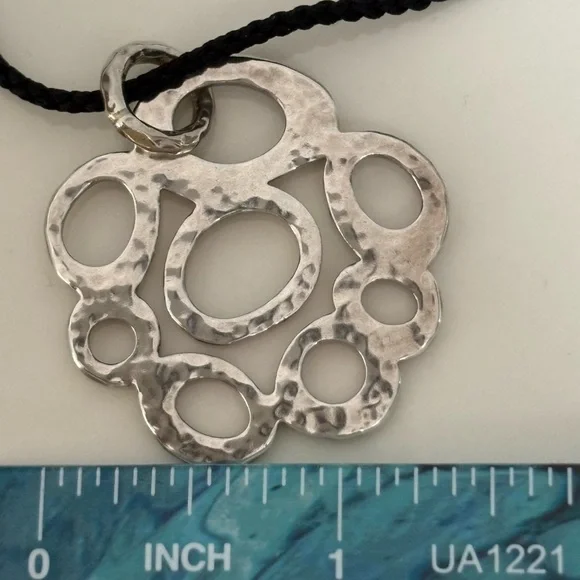 Ippolita Sterling silver 925 pendant & clasp with black silk braided cord. - Picture 7 of 10